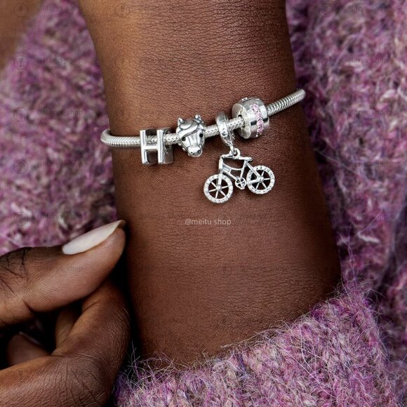 Pandora Pink Sparkling Row Clip Charm - Picture 7 of 7